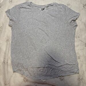 athleta soft gray rib knit tee – size small